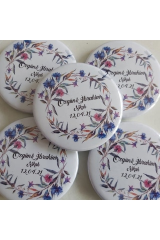 Kişiye Özel Magnet Açacak Nişan Hatırası Metal 6 Cm Meta 30 Adet