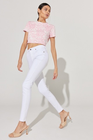 Lee Scarlett Skinny Fit Dar Kesim Yüksek Bel Çok Dar Paça Beyaz Kadın Esnek Jean Denim Kot Pantolon L626021100 Beyaz