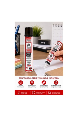 Sıvı Yapıştırıcı Şeffaf 50ml 6 Adet Südor Plastik Tüpte Sıvı Uhu Kağıt Karton Yapıştırıcısı Zararsız Okul Büro Ofis