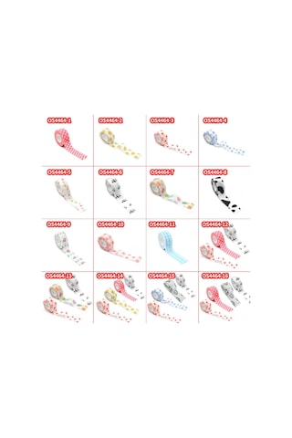 Xindoker Yazı Yazarken Koruma Sağlayan 25mm 4.5m 3'lü Paket Kendinden Yapışkanlı Bant Panda+kırmızı Ekose+kalp