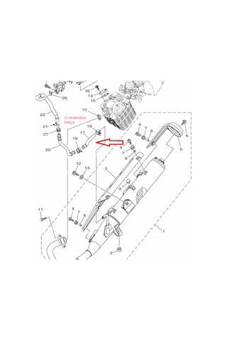 Yamaha Ybr125 Egzoz Geri Dönüşüm Hortumu 3d9-e4881-00