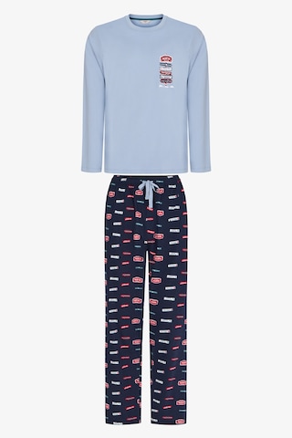 Penti Erkek Aurora Station Geometrik Desenli Pantolon Uzun Kollu Pijama Takımı Çok Renkli