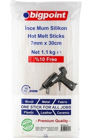 Bigpoint Mum Çubuk Silikon İnce 7mm X 30cm 1.1 Kilogram 2'li Paket
