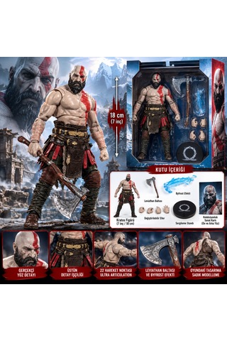God Of War Ragnarok Kratos Lüks Figür 18 Cm