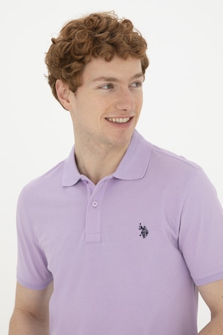 U.S. Polo Assn. Erkek Slim Fit Polo Yaka Lila Basic Tişört 50279573-VR034