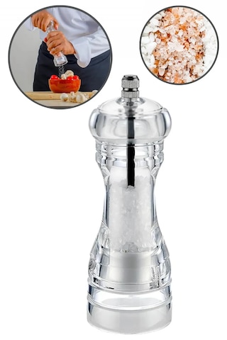 Viatom Şeffaf Değirmen Tuz Karabiber Öğütücü El Değirmeni 18 Cm 1