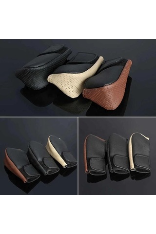 Sones Universal Araç Pu Deri Vites Topuzu Koruyucu Kapak Siyah