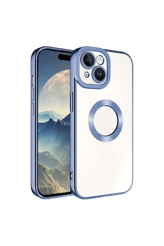 Apple Uyumlu iPhone 15 Kılıf Lens Kamera Korumalı Logo Gösteren