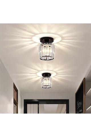 Burenze Luxury Plafonyer Tavan Kristal Taşlı Avize Hol Antre