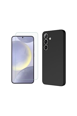 Vendas Samsung Galaxy Uyumlu S25 Plus Kılıf Zore Mara Lansman Kapak + Nano Ekran Koruyucu Siyah