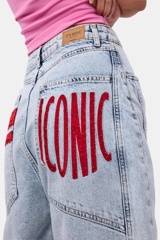 Itsbasic Kadın Ice 3s6-3 Mega Baggy Fit Paça Ve Cep Detaylı Özel Tasarım Denim Şort Ice Rengi