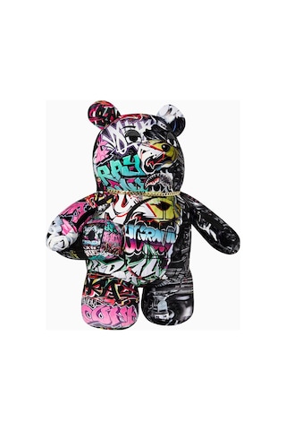 Sprayground Split Cybershark Moneybear Teddy Bear Backpack, Sınırlı Üretim Lüks Sırt Çantası Renkli Çok Renkli