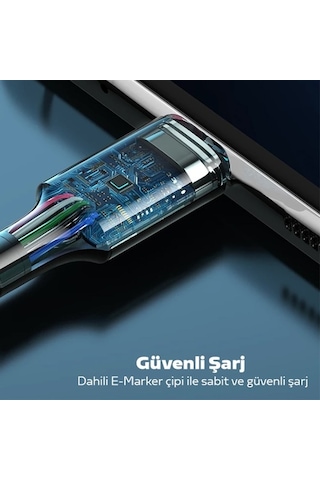 Ally Usb Type-C Pd3.1 100W(20V-5A) Hızlı Veri Şarj Kablosu 1Metr-Siyah