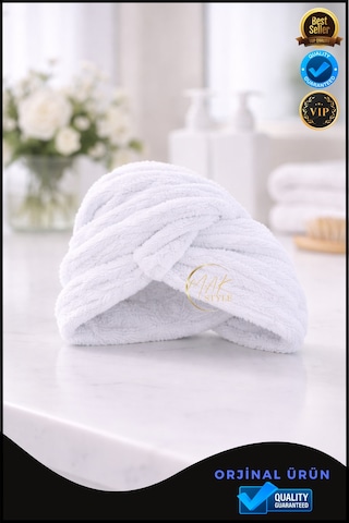 Mikrofiber Saç Havlusu Hızlı Kuruyan, Yumuşak Ve Hafif Farklı Renk Seçenekleri Beyaz