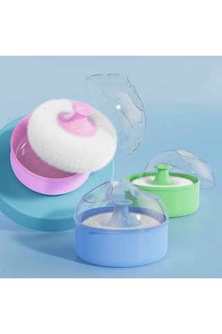 Sones Kuaför Salonu Temizliği Kuru Toz Mendil Bebek Talk Pudrası Puff Kutusu Pembe