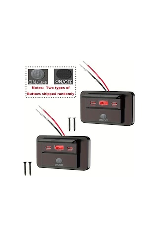 Topshop1 2li Paket R Üç Portlu Usb Araba Hızlı Şarj Soketi Qc3 0 Pd3 0 Hızlı Şarj Arayüzü Araba Şarj Cihazı Duvara Monte Tip C Anahtarı Araçlar İçin