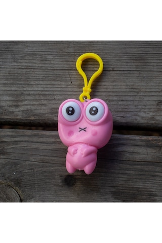 Anahtarlık Sevimli Emoji Göz Anahtarlık Pembe