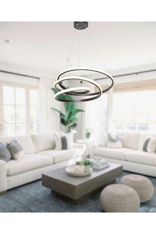 Tt301-Sy Tt Aydınlatma Yay Modeli Siyah Led Avize