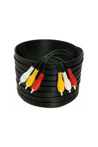 Koodmax 3 Metre 3rca To 3rca Kablo - Altın Uçlu , Kompozit Ses Ve Video Aktarım Kablosu