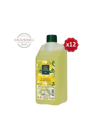 Eyüp Sabri Tuncer Klasik Limon Kolonyası Yedek Şişe 1 Litre X 12 Adet