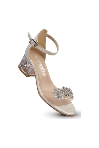 KAPTAN JUNİOR Kız Çocuk  Topuklu Abiye  Ayakkabı PSSK 305 Krem