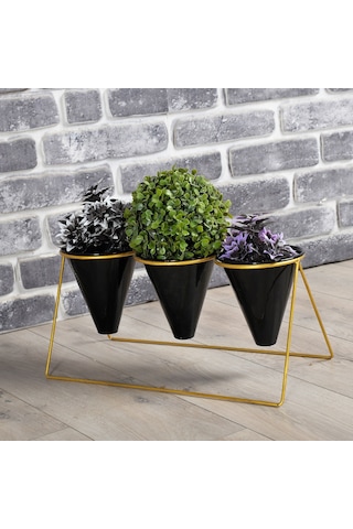 Fullreyon Vıpclass 3 Saksılı Metal Çiçek Standı - Saksılar Dahil - Vgs Diğer