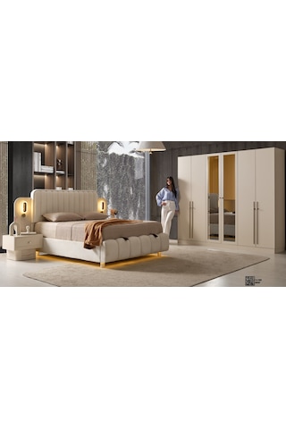Floransa Mdf Yatak Odası Takımı Modüler Dolaplı