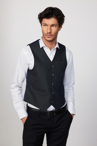 Tudors Slim Fit Dar Kesim 3 Cepli 4 Mevsim Düz Gri Erkek Yelek-30191-Gri