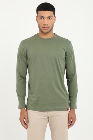 Dufy Erkek Regular Fit Bisiklet Yaka Haki Sweatshirt-25510
