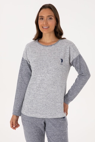 U.s. Polo Assn. Kadın Gri Melanj Pijama Takım 50318875-vr086 Gri Melanj