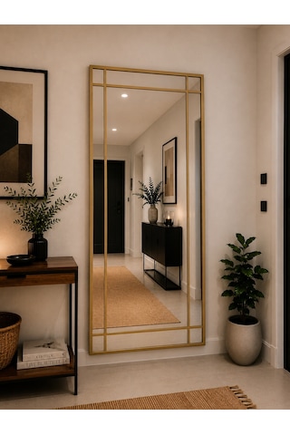 Effe 180x80 Cm Gold Metal Çerçeveli Dekor Ayna