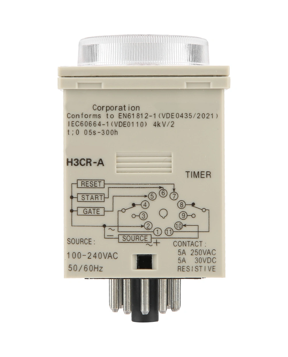 Tenfowee H3cr-a 11pin Dairesel Kumanda Zaman Rölesi - Su Ve Toz Koruyucu, 0.5sn-300sa Ayarı, Yüksek Hassasiyetli Otomasyon Kontrol Cihazı