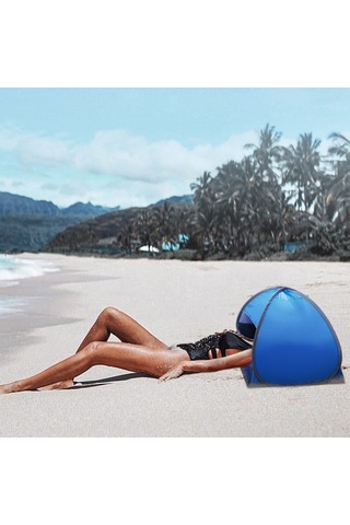 Skycity Güneş Koruyucu Mini Çadır L Boyutu - 80x50x55cm, 0.25kg, Kolay Kurulur Ve Taşınabilir, Mavi Çok Renkli