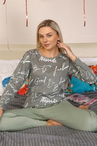 Akbeniz Kadın Uzun Kol Penye Pijama Takım 4206 - S Füme