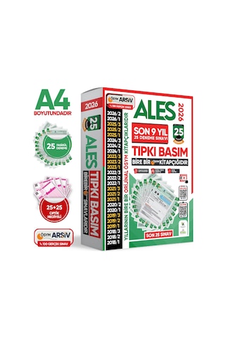2026 ALES ÖSYM Tıpkı Basım EN EKONOMİK Çıkmış Soru 25li Deneme Paketi Video/PDF Çözüm Türkiye Geneli