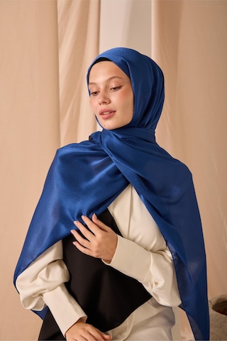 Silk Home Janjan Şal Tek Taraflı Gece Mavi Kendinden Çizgi Dokulu Parlak Yüzeyli 75x190 Çok Renkli