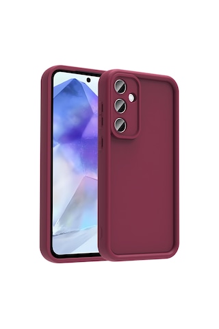 Mobilefix Galaxy Uyumlu A56 Kılıf Kamera Korumalı Ananas Kapak - Mürdüm Mürdüm