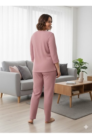 Kadın Pembe Pumpkin Pijama Takımı Pembe