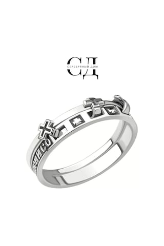 Serebranyj Dom 925 Ayar Gümüş "kurtar Ve Koru" Doğrudan Dini Yüzük 254626334 Gümüş