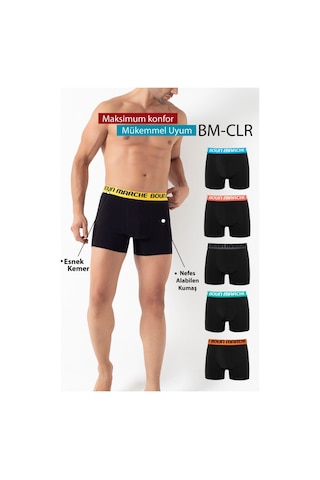 Boun Marche Erkek Boxer Likralı Premıum 6'lı Kutu Daniel Siyah Daniel