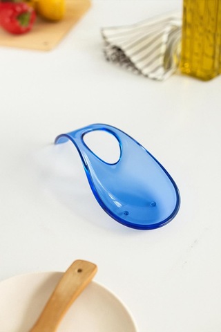 Akrilik Mavi Tezgah Üstü Kirli Kaşıklık & Kepçe Altlığı Mavi