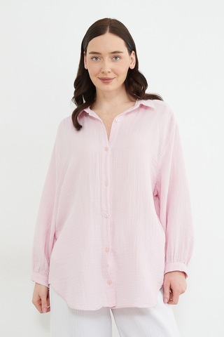 Fullamoda Basic Oversize Gömlek Pembe