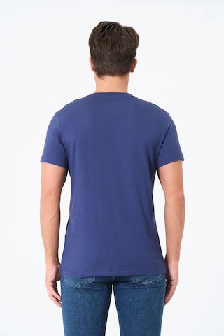 Rich Erkek V Yaka %100 Pamuk Kısa Kollu Lacivert T-shirt Basic Erkek Tişört Lacivert
