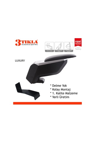 Dacia Sandero Stepway 2013 Delmesiz Çelik Ayaklı Siyah Kolçak Kol Dayama