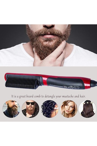 Moveevo Sakal Düzleştirme Tarağı Taşınabilir Sakal Bakımı Lcd Ekranlı İyon Düzleştirme Tarağı Isıtmalı Anti-statik