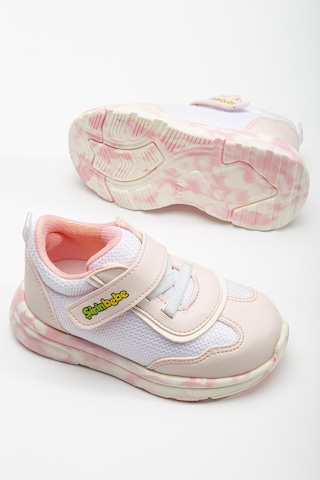 Şirin Bebe Şirinbebe Ortopedik Kız Bebek İlk Adım Spor Ayakkabı Pudra Cırtlı Anorak Malzeme-3708 Pudra