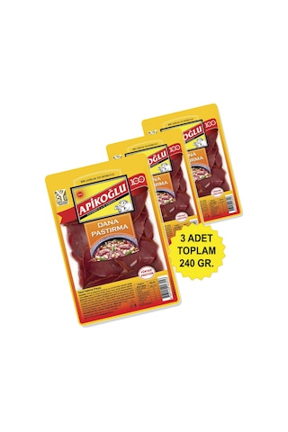Dana Parça Pastırma 80 Gr. Üçlü Paket Toplam 240 Gr.