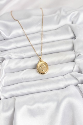 316l Çelik Zincir Gold Renk Kapaklı Açılabilir Model Kadın Kolye - Prt3500eb09349-95271 altın