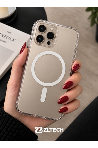 Apple iPhone 16 Pro Uyumlu Magsafe Özellikli Sert Şeffaf Kılıf Plastıc Cover Şeffaf