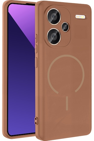Redmi Note 13 Pro Plus 5g Kılıf M-safe Şarj Özellikli Msra Meta Kapak - Kahverengi Kahverengi